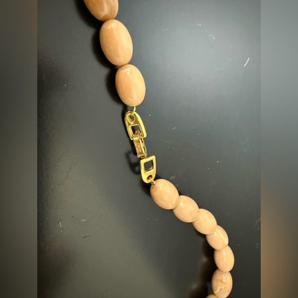 VTG Napier French Beige Gold Beaded necklace signed 24\